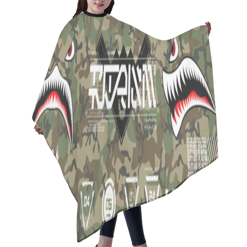 Personality  Military Prints For Clothes, T-shirts Hair Cutting Cape