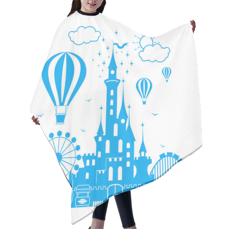 Personality  Fairytale Princess Castle In An Amusement Park Hair Cutting Cape