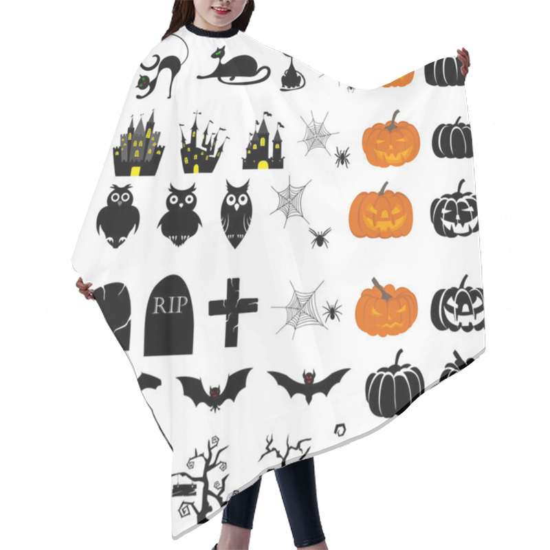 Personality  Halloween Icon Set Hair Cutting Cape