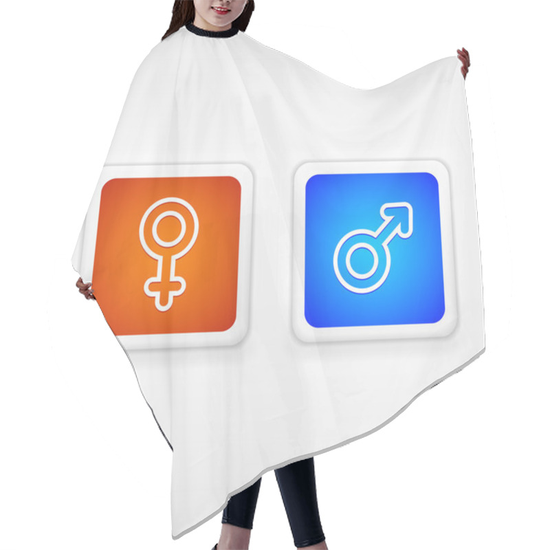 Personality  Male, Female Square Buttons, Vector Hair Cutting Cape