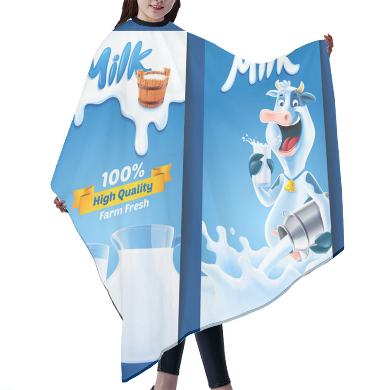 Personality  Milk Frame Graphic Hair Cutting Cape