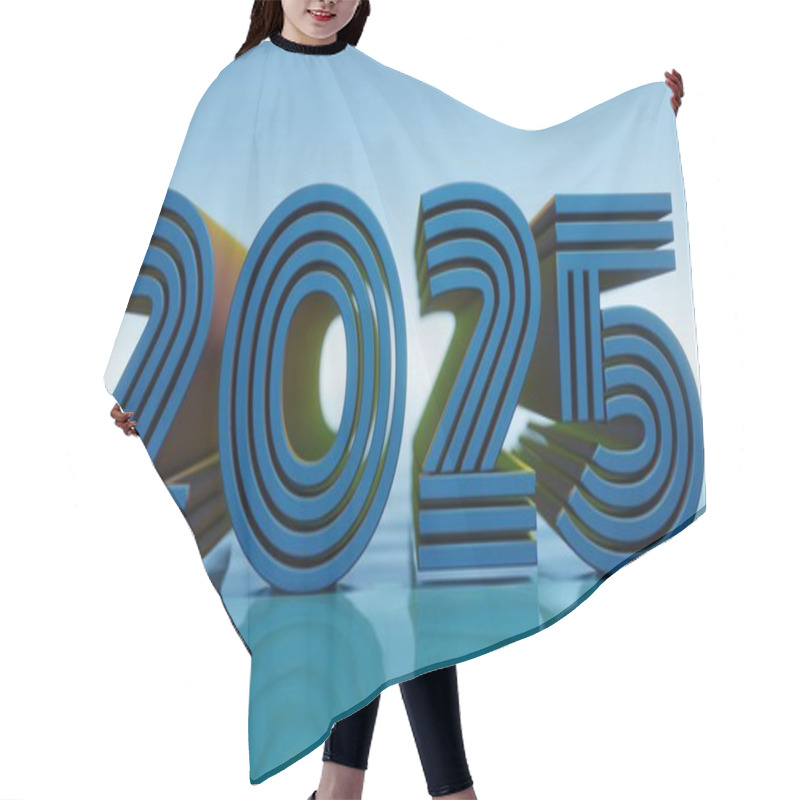 Personality  2025 Floating Typography With Water Reflection And Blue Sky Hair Cutting Cape