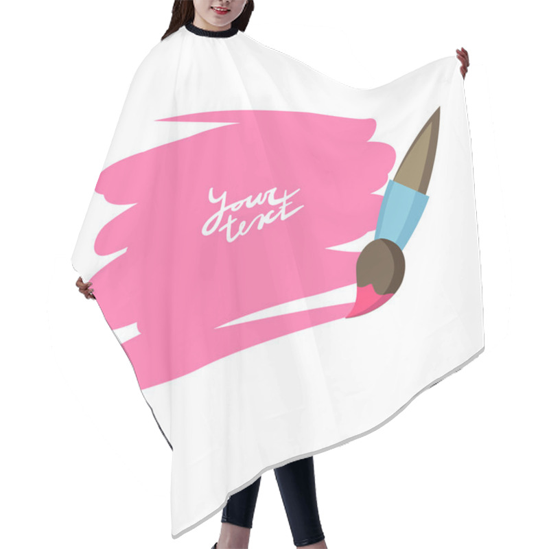 Personality  Banner Painted With Paint Brush Stroke Hair Cutting Cape