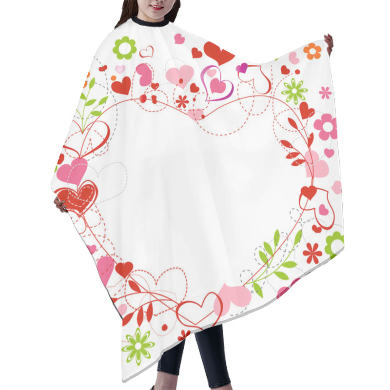 Personality  Hearts And Flowers Frame Hair Cutting Cape