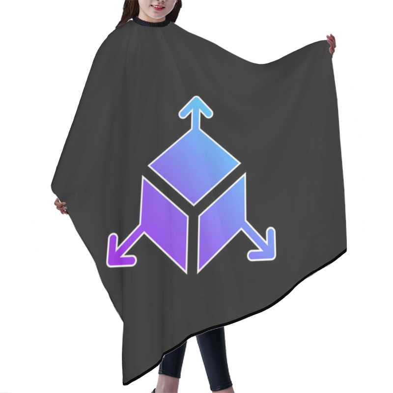 Personality  3d Blue Gradient Vector Icon Hair Cutting Cape