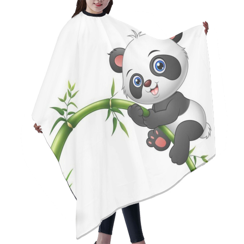 Personality  Cute Baby Panda Tree Climbing Bamboo Hair Cutting Cape