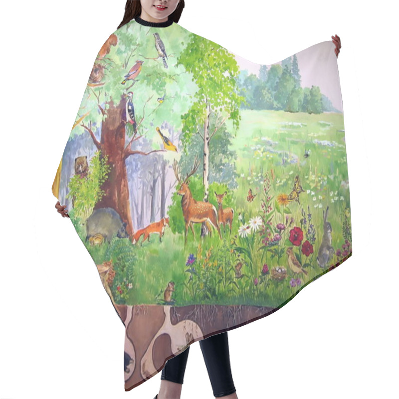 Personality  Forest Animals Hair Cutting Cape