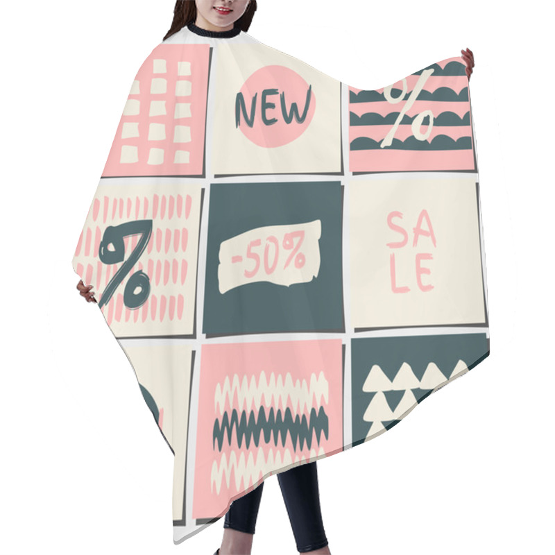 Personality  Abstract Geometric Shopping And Sales Designs Hair Cutting Cape