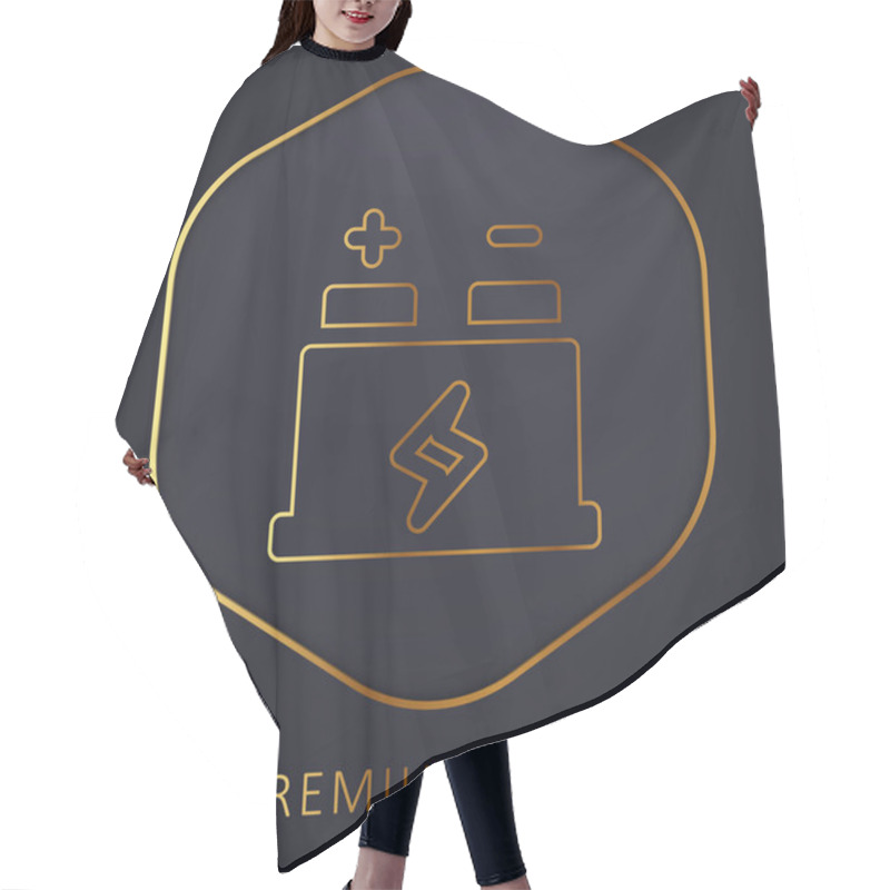 Personality  Battery Golden Line Premium Logo Or Icon Hair Cutting Cape