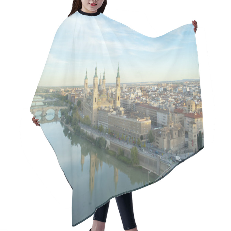 Personality  View Of Pilar's Cathedral And Ebro River In Zaragoza, Spain Hair Cutting Cape