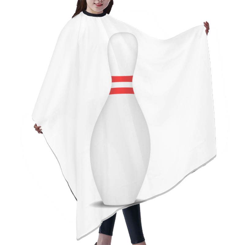 Personality  Bowling Pin With Red Stripes Hair Cutting Cape