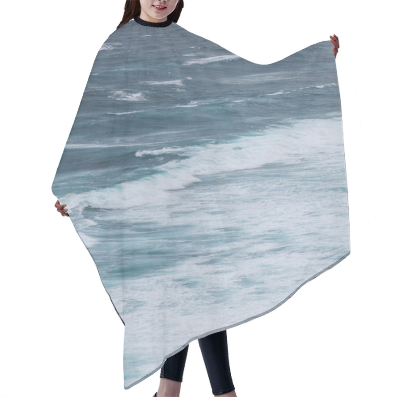 Personality  Aerial View Of Ocean With Foamy Waves For Background Hair Cutting Cape