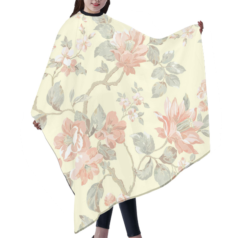 Personality  Spring Garden Flowers Pattern Hair Cutting Cape