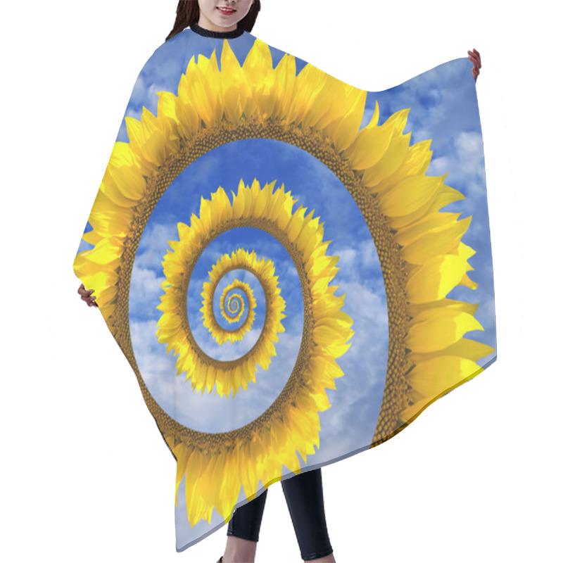 Personality  Abstract Sunflower Spiral Hair Cutting Cape