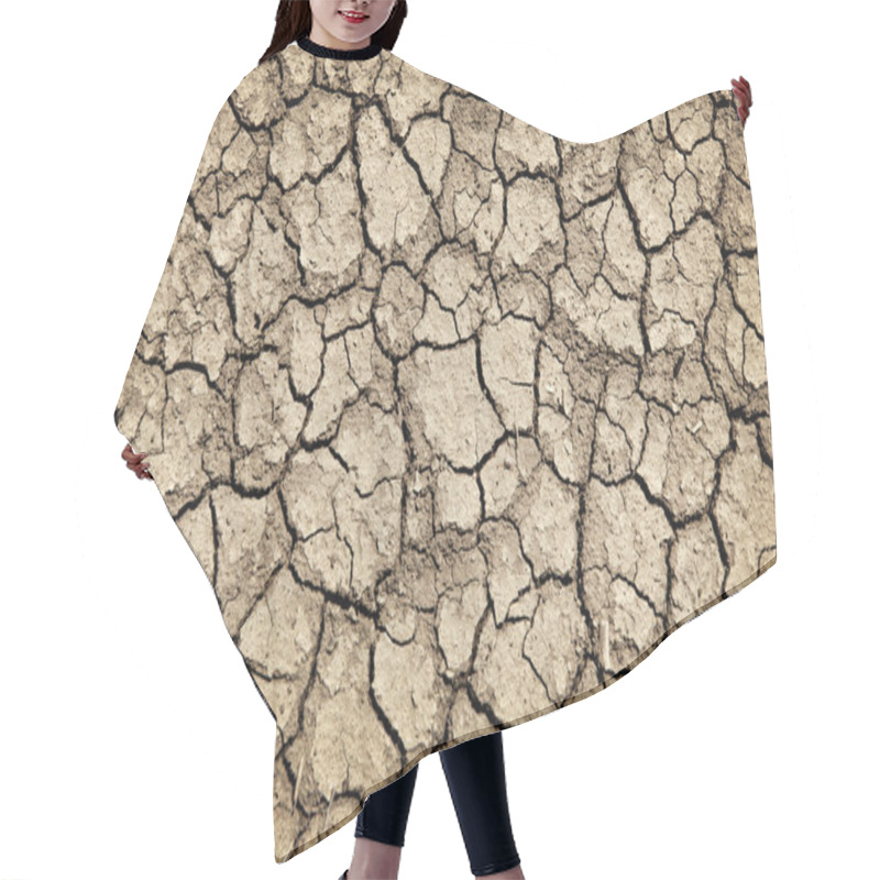 Personality  Dry Cracked Ground During Drought Hair Cutting Cape