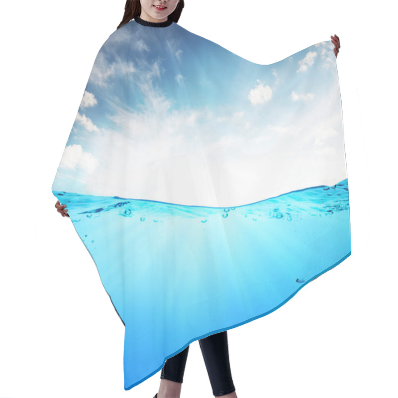 Personality  Summer Tropical Sea Landscape With Sunny Sky And Underwater Space Hair Cutting Cape