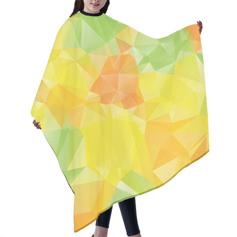 Personality  Green Yellow Orange Polygons Hair Cutting Cape