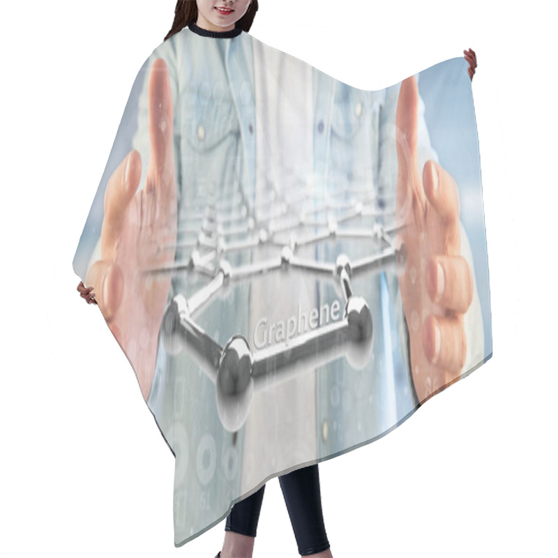 Personality  Businessman Holding A Graphene Structure - 3d Rendering Hair Cutting Cape