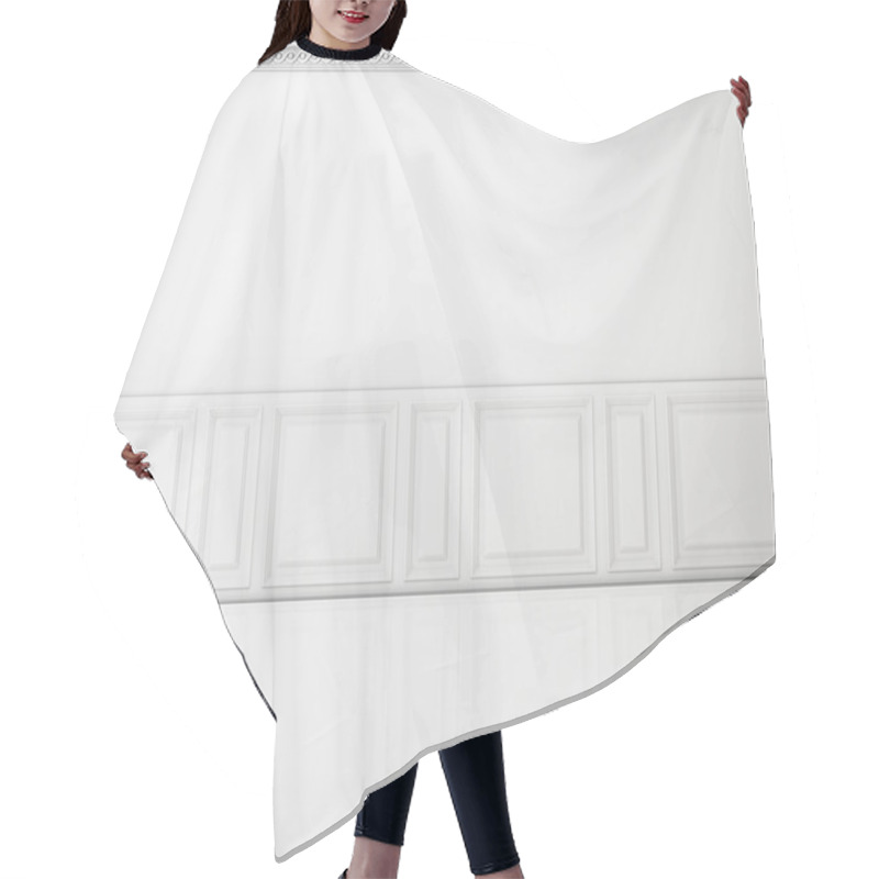 Personality  White Wall In A Classic Style And Reflection White Floor Hair Cutting Cape