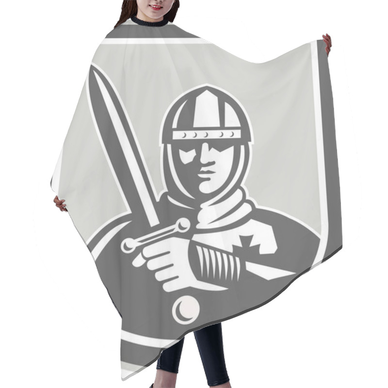 Personality  Crusader Knight With Sword Front Crest Hair Cutting Cape