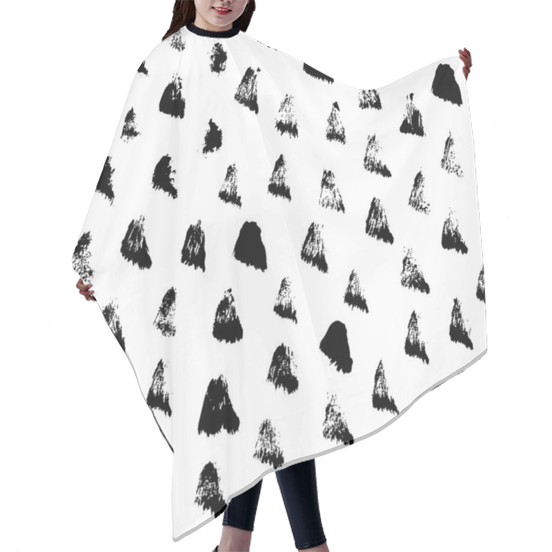 Personality  Seamless Pattern With Abstract Hand Drawn Triangles On White Background Hair Cutting Cape