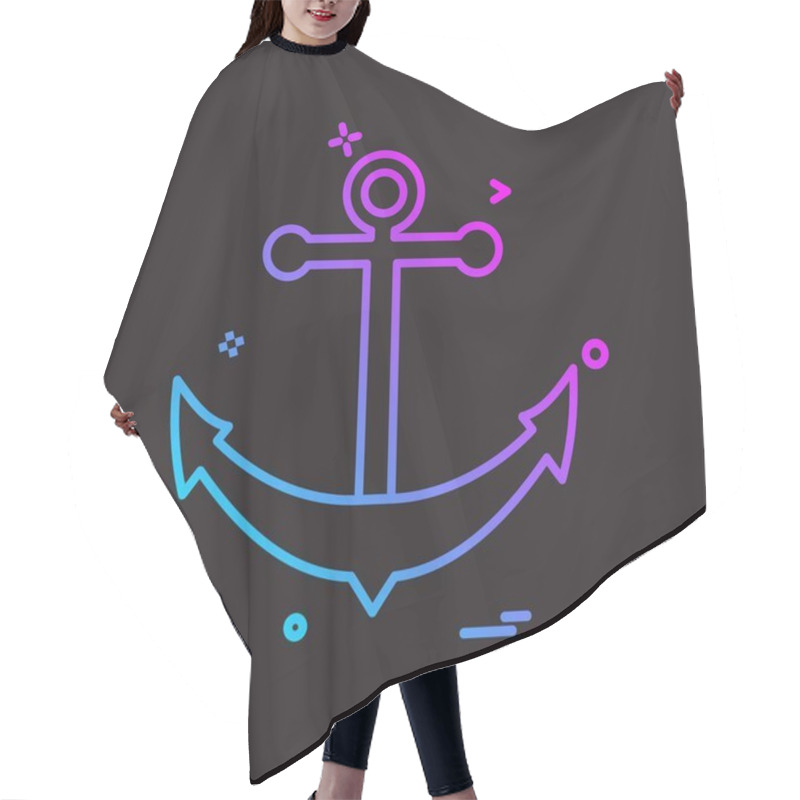 Personality  Anchor Icon Design Vector Illustration Hair Cutting Cape