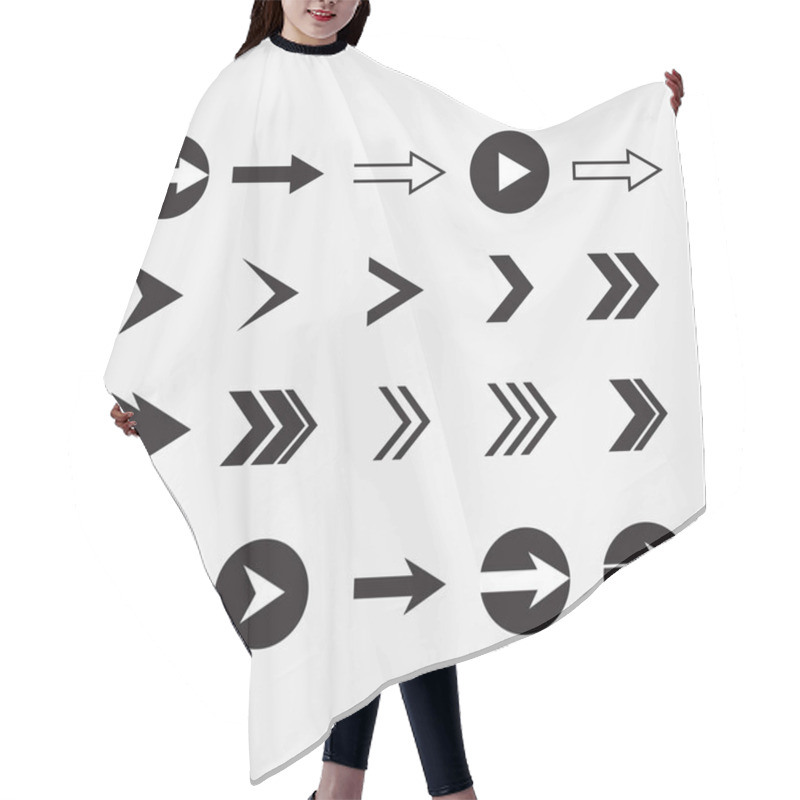 Personality  Simple Navigation Arrows Vector Icon Collection Hair Cutting Cape