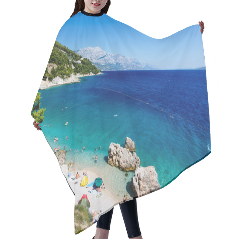 Personality  Beautiful Beach And Adriatic Sea With Transparent Blue Water Nea Hair Cutting Cape