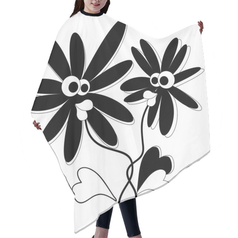 Personality  Two Flowers, Vector Hair Cutting Cape