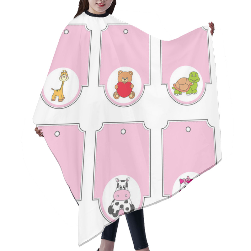 Personality  Cartoon Animals Labels Set Hair Cutting Cape