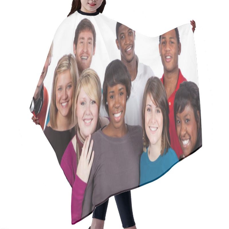 Personality  Multi-racial College Students On White Hair Cutting Cape