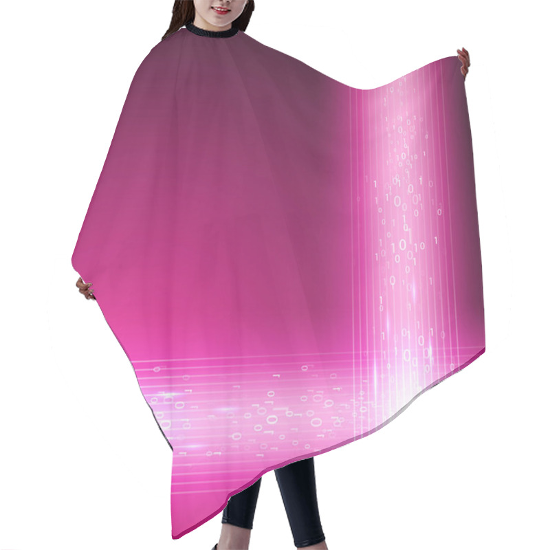 Personality  Pink Background With Stream Of Binary Code Hair Cutting Cape