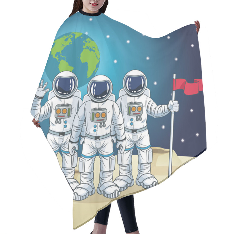 Personality  Astronaut Space Cartoon Design Hair Cutting Cape