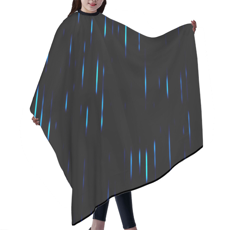 Personality  Ice Blue Neon Vertical Line Abstract With A Futuristic Minimalist Aesthetic Hair Cutting Cape