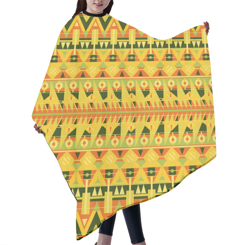 Personality  Seamless Geometric Pattern In Aztec Style. Hair Cutting Cape