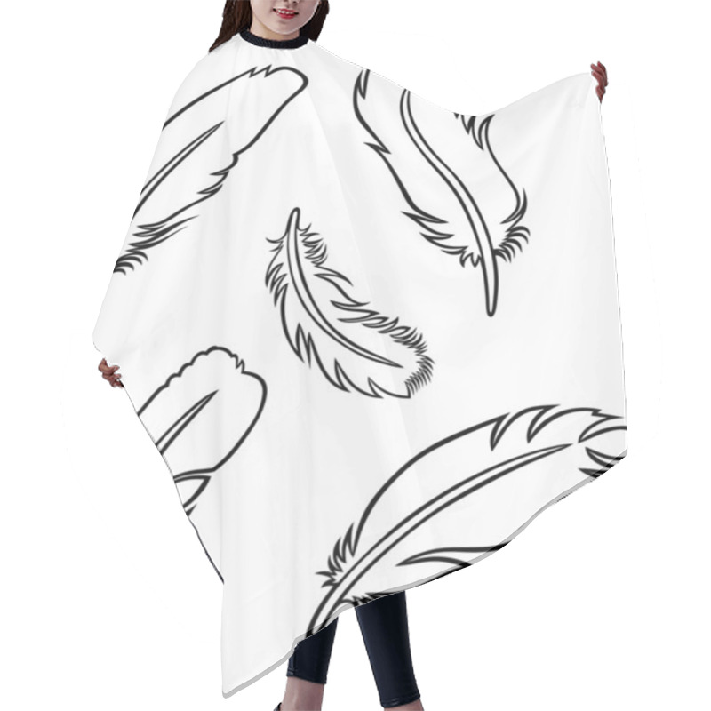 Personality  Feather Set Hair Cutting Cape