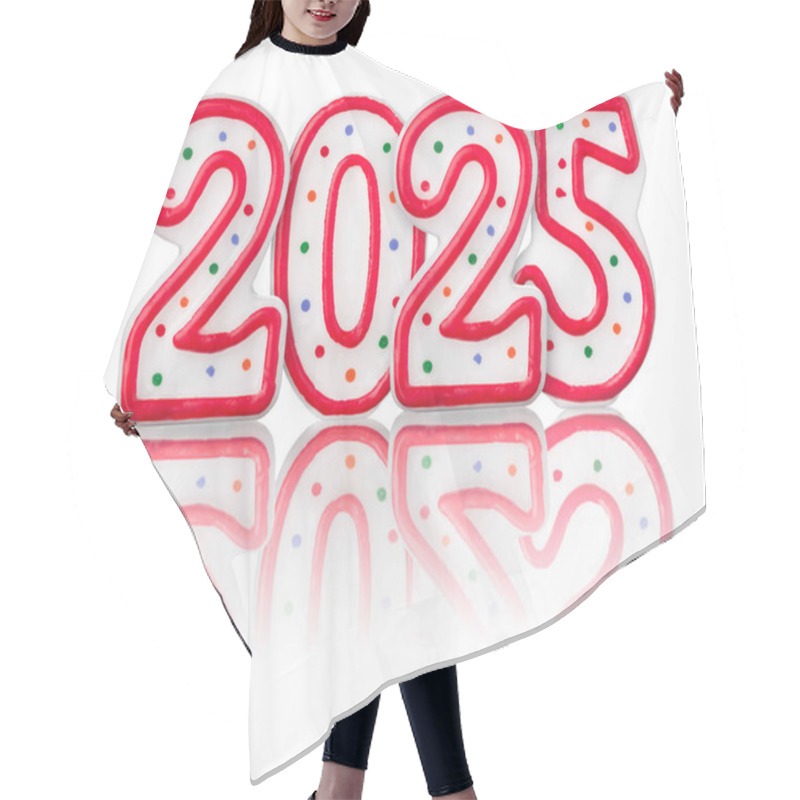 Personality  Red Number 2025 With Reflection Hair Cutting Cape