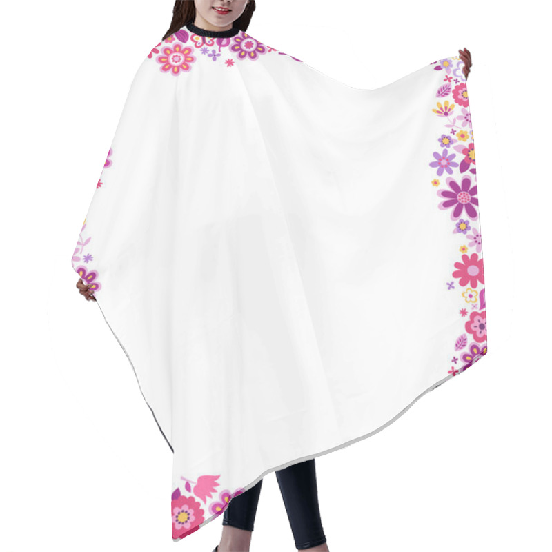 Personality  Floral Pattern Border Frame Hair Cutting Cape