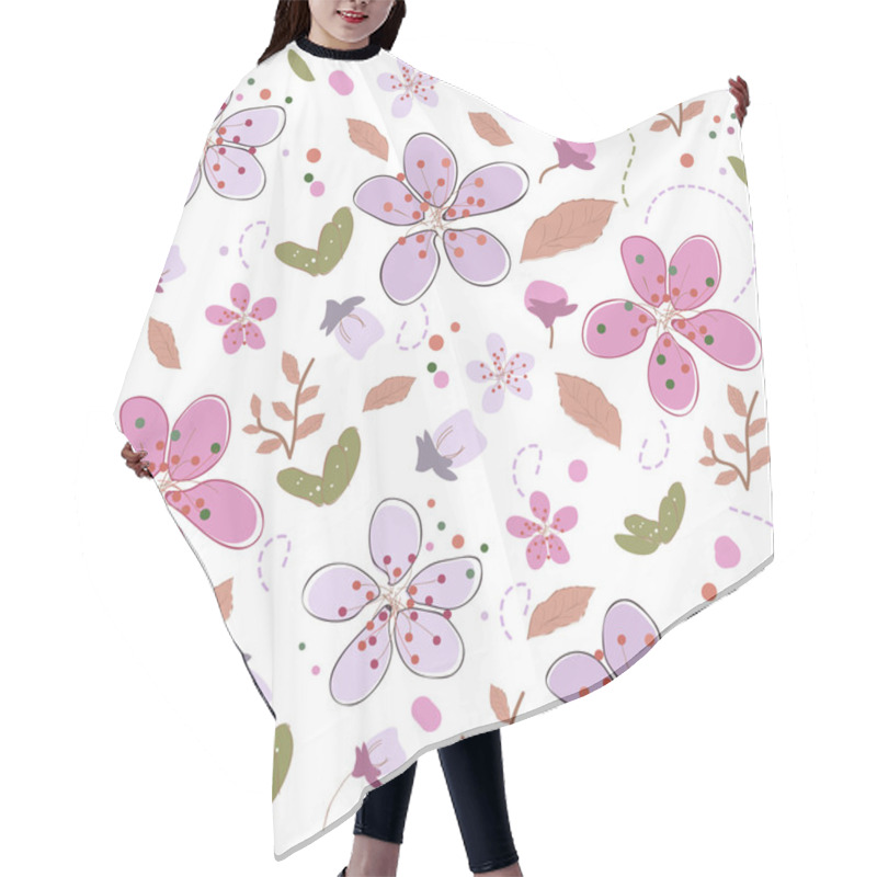 Personality  Spring Time Flowers, Plum Blossom Seamless Floral Pattern Hair Cutting Cape