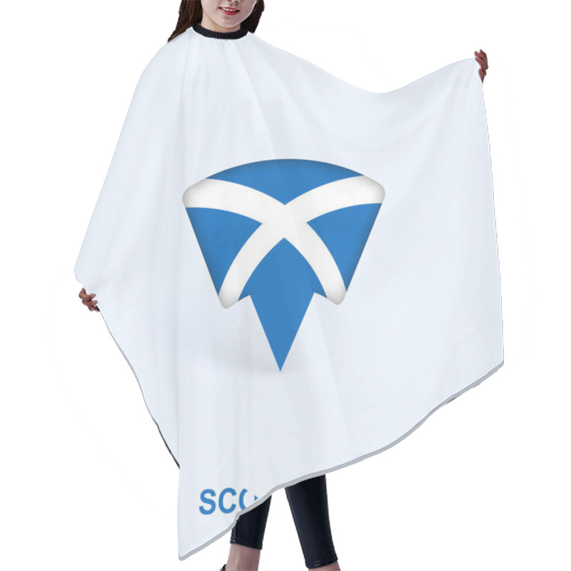 Personality  Scotland Flag Map Pointer Design With Shadow. Hair Cutting Cape