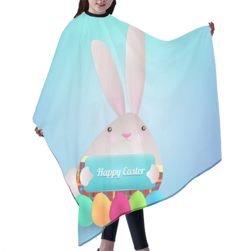 Personality  Paper Easter Egg Card. Vector Illustration Hair Cutting Cape