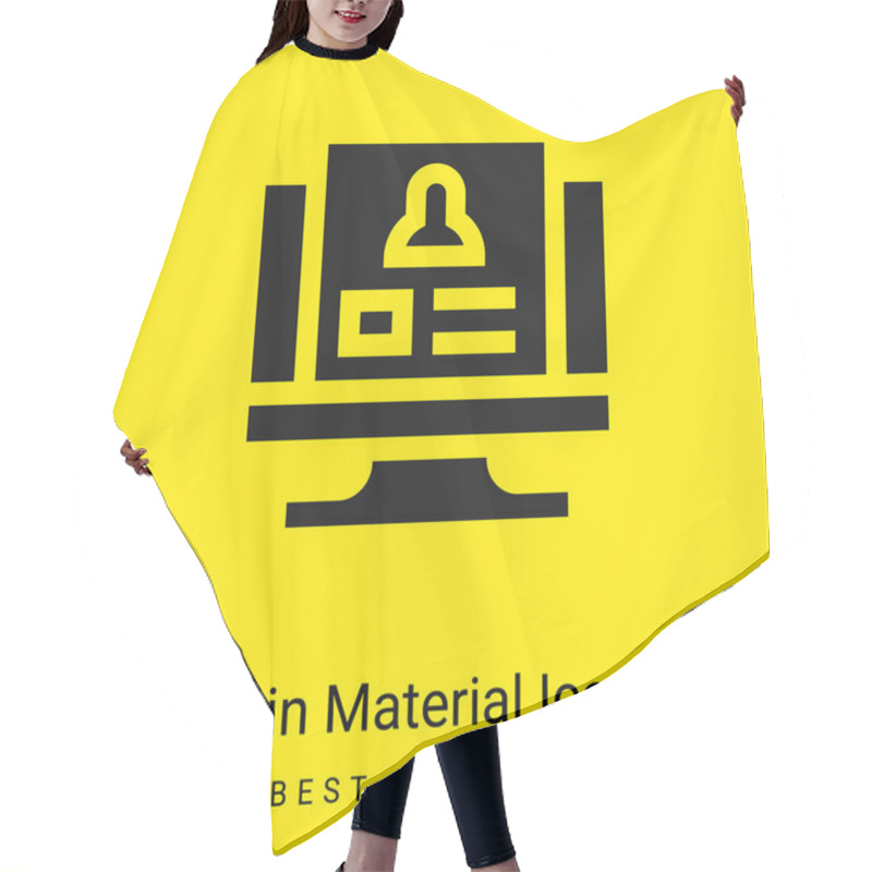 Personality  Background Check Minimal Bright Yellow Material Icon Hair Cutting Cape