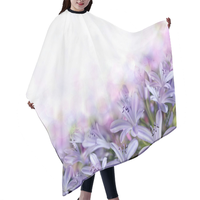 Personality  Violet Bluebells On Blurred Background Hair Cutting Cape