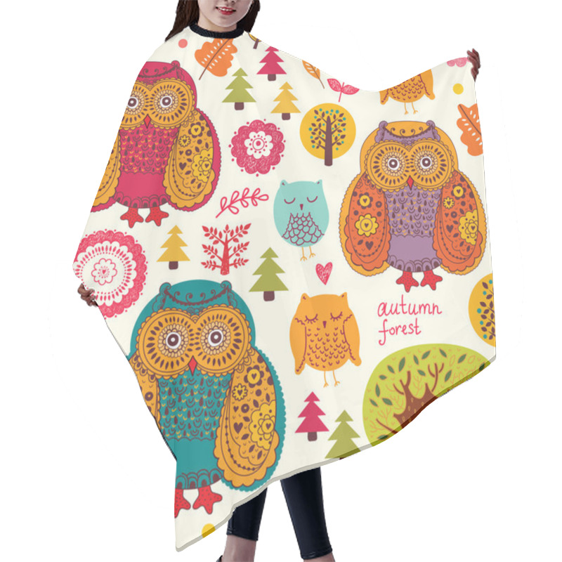 Personality  Background Wiht Owls Hair Cutting Cape