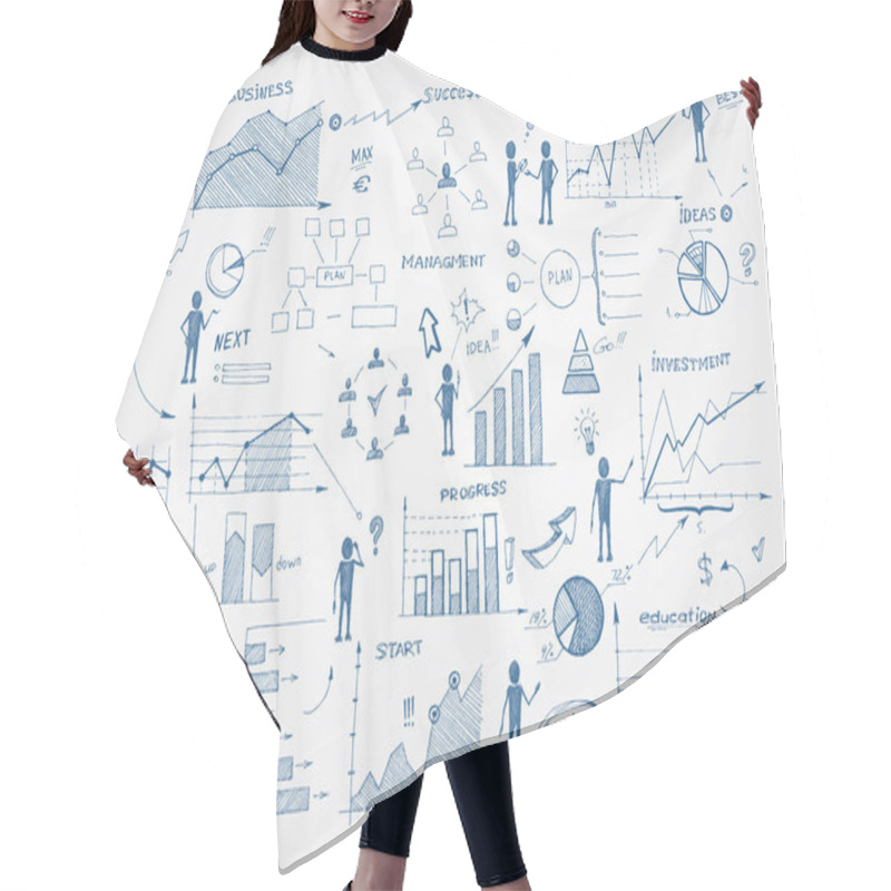 Personality  Doodle Business Management Infographics Elements Hair Cutting Cape