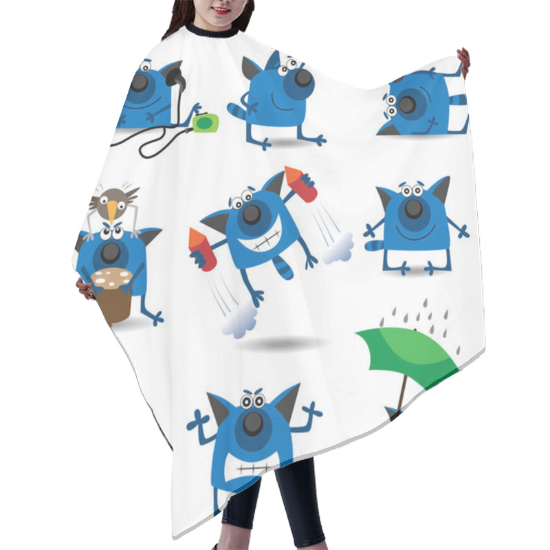 Personality  Funny Cats Set Hair Cutting Cape