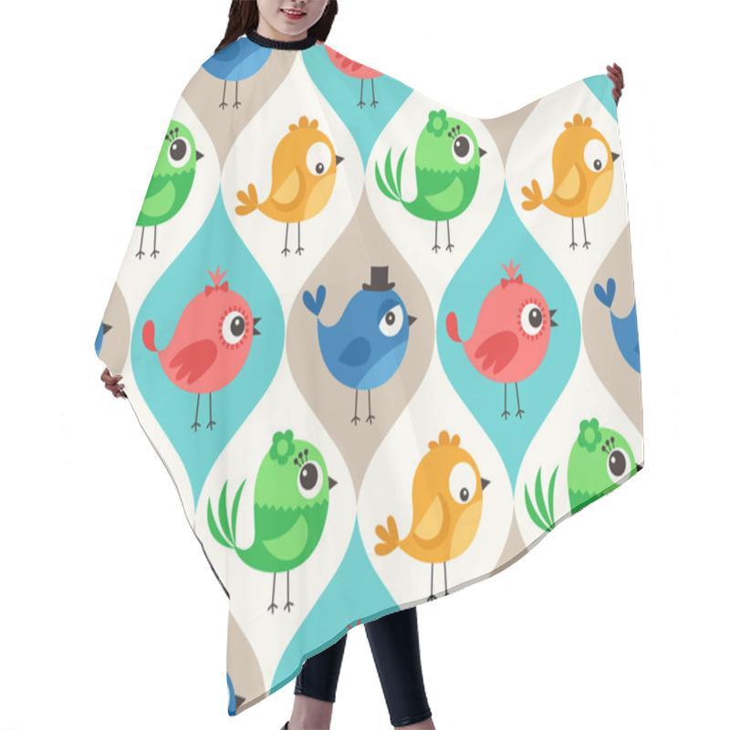 Personality  Cartoon Birds Pattern Hair Cutting Cape