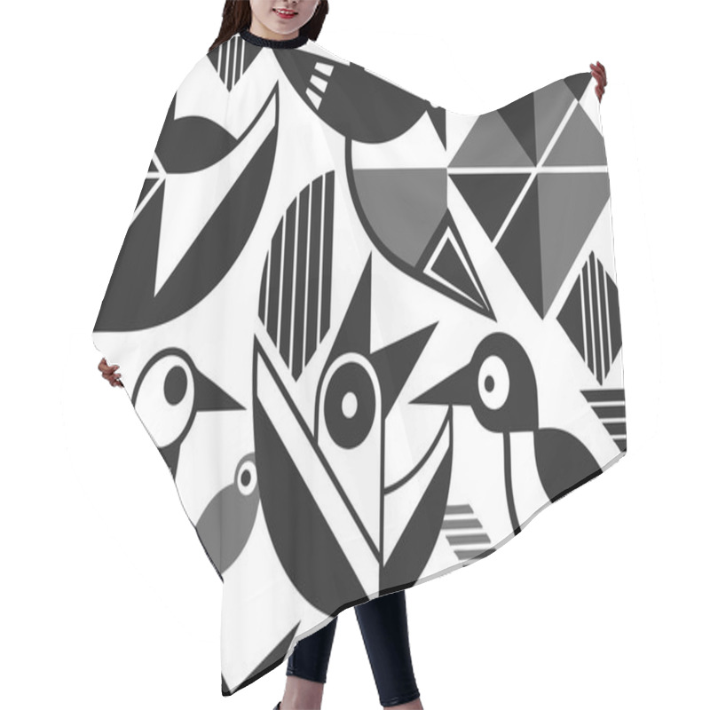 Personality  Minimalist Group Of Birds Illustration With Unique Geometric Designs Hair Cutting Cape