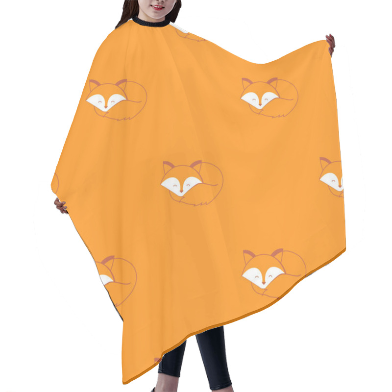 Personality  Seamless Pattern With Foxes And Hearts  Hair Cutting Cape