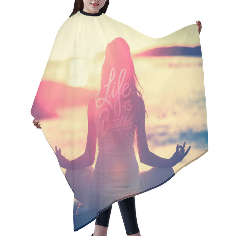 Personality  Life Is Beautiful Inscription Hair Cutting Cape